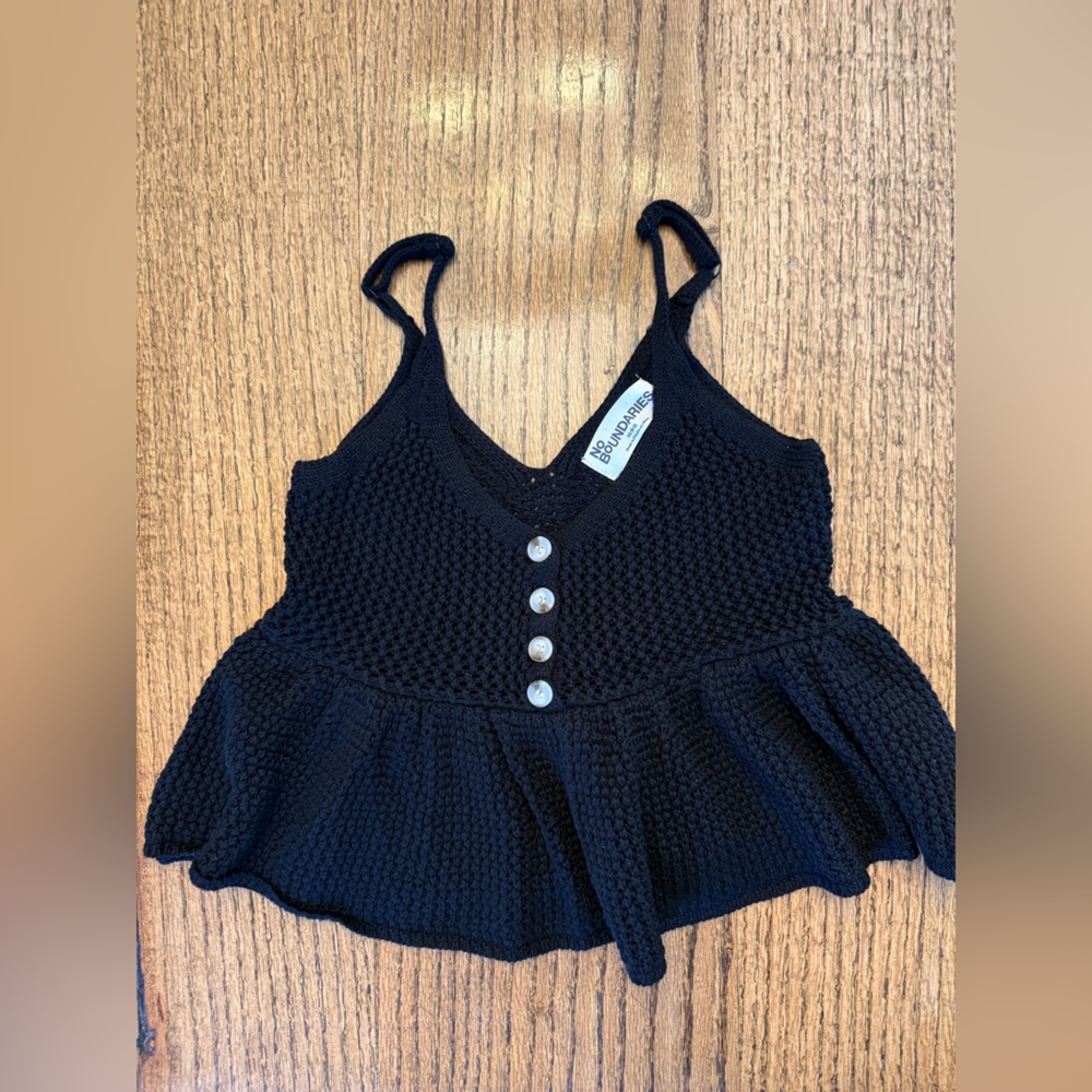 No Boundaries Black Knit Top